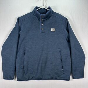 The North Face Sherpa Patrol 1/4 Snap Pullover XL Blue Fleece Lined Sweatshirt